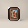 Brown wooden photo frames paired with religious figure wall paintings for living room and bedroom decoration, wall-mounted style Specification image